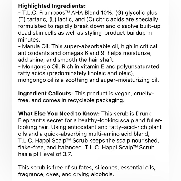 🌿 Drunk Elephant T.L.C. Happi Scalp™ Scrub - Picture 11 of 12